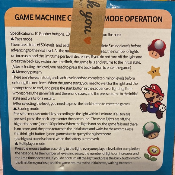 POP IT GAME MARIO SPEED PUSH MACHINE - Picture 4 of 4
